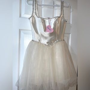 Pearl white corset dress